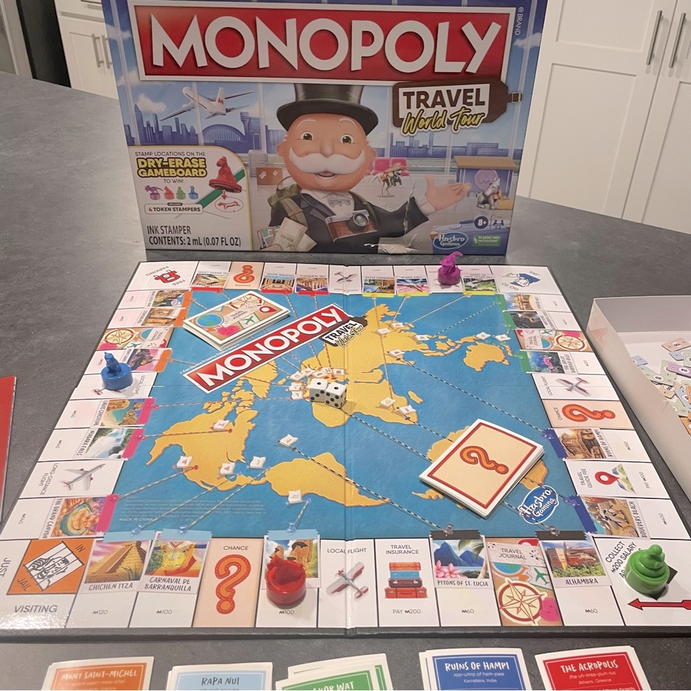 Monopoly Travel World Tour Board Game Hasbro Lightly Used